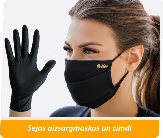 Sejas aizsargmaskas un cimdi